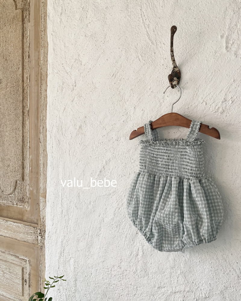 Valu Bebe - Korean Baby Fashion - #babygirlfashion - Smocked Check Bodysuit - 10