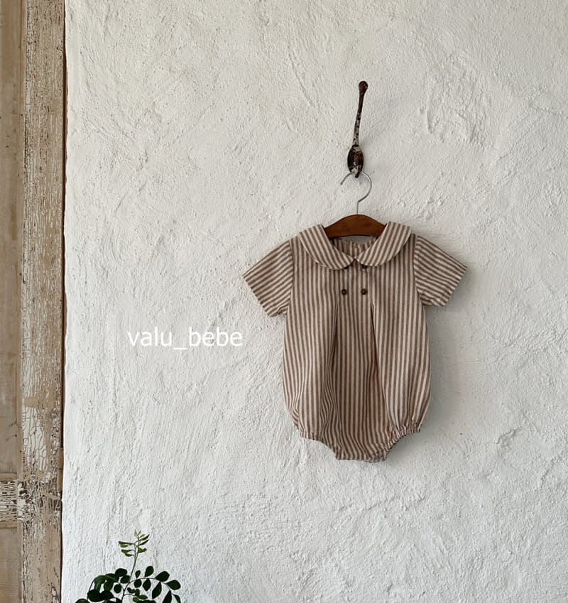 Valu Bebe - Korean Baby Fashion - #babylifestyle - Mumu Stripes Linen Bodysuit - 6