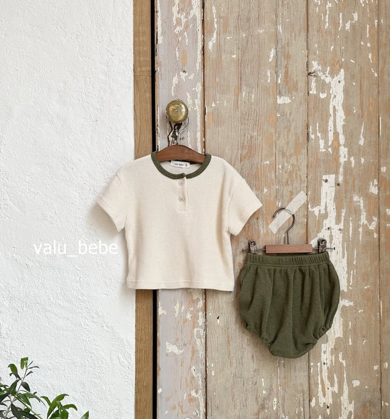 Valu Bebe - Korean Baby Fashion - #babylifestyle - Waffle Button Tee - 7