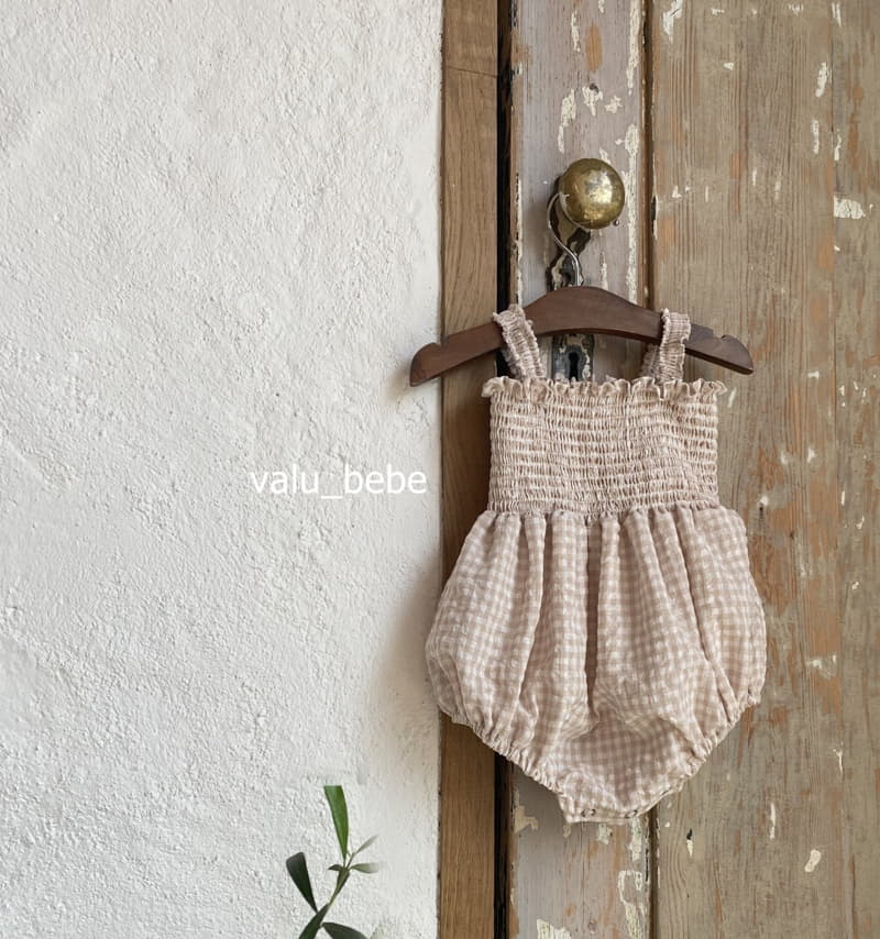 Valu Bebe - Korean Baby Fashion - #babyoninstagram - Smocked Check Bodysuit - 12