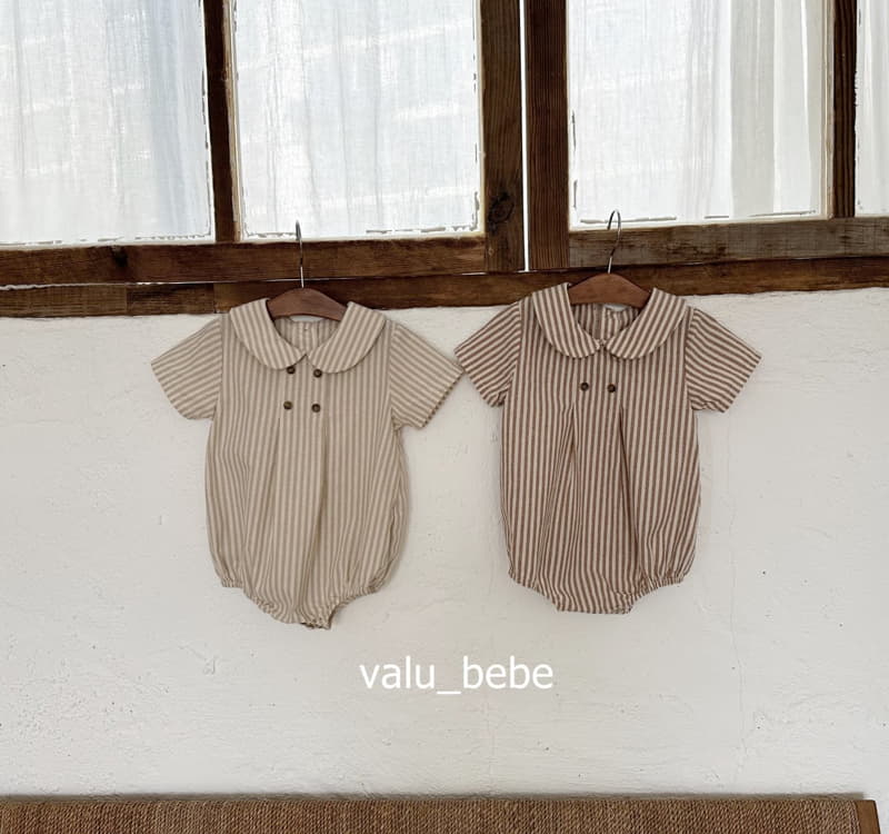 Valu Bebe - Korean Baby Fashion - #babyootd - Mumu Stripes Linen Bodysuit - 8