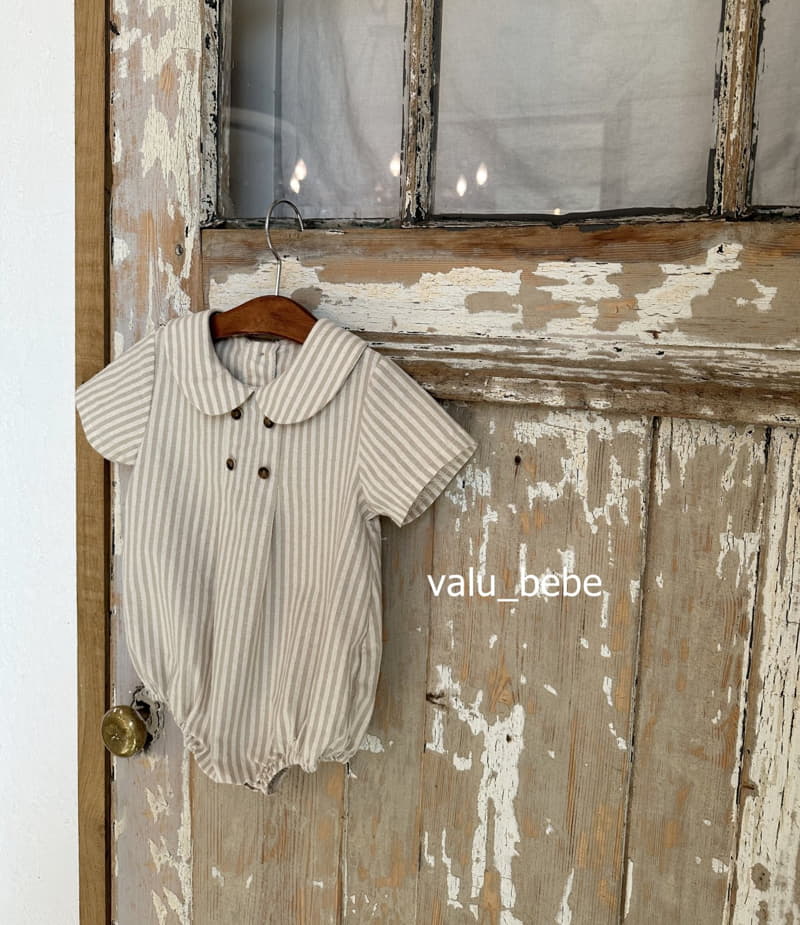 Valu Bebe - Korean Baby Fashion - #babyoutfit - Mumu Stripes Linen Bodysuit - 10