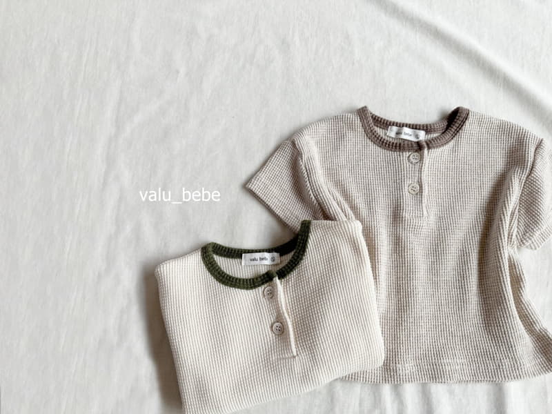 Valu Bebe - Korean Baby Fashion - #babyoutfit - Waffle Button Tee - 10