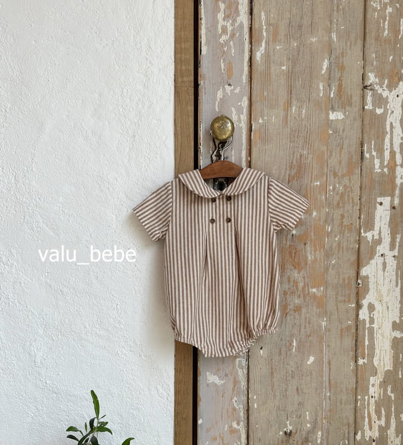 Valu Bebe - Korean Baby Fashion - #babywear - Mumu Stripes Linen Bodysuit - 11