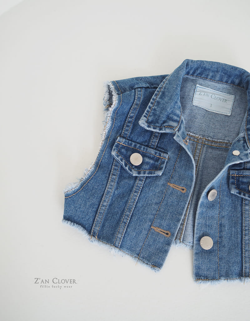 Zan Clover - Korean Children Fashion - #Kfashion4kids - Crop Denim Vest