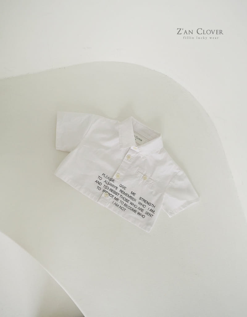 Zan Clover - Korean Children Fashion - #childofig - Lettering Crop Shirt