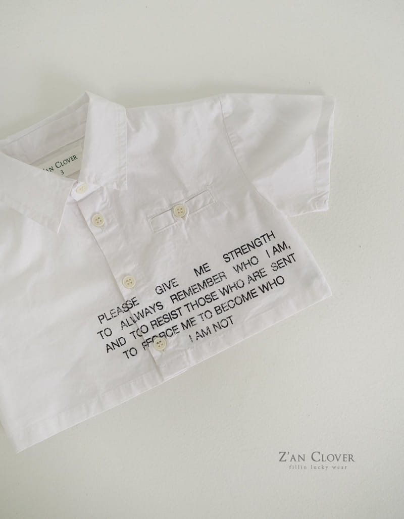 Zan Clover - Korean Children Fashion - #childrensboutique - Lettering Crop Shirt - 2