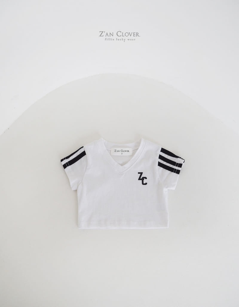 Zan Clover - Korean Children Fashion - #kidsshorts - Taping V Short Tee - 2