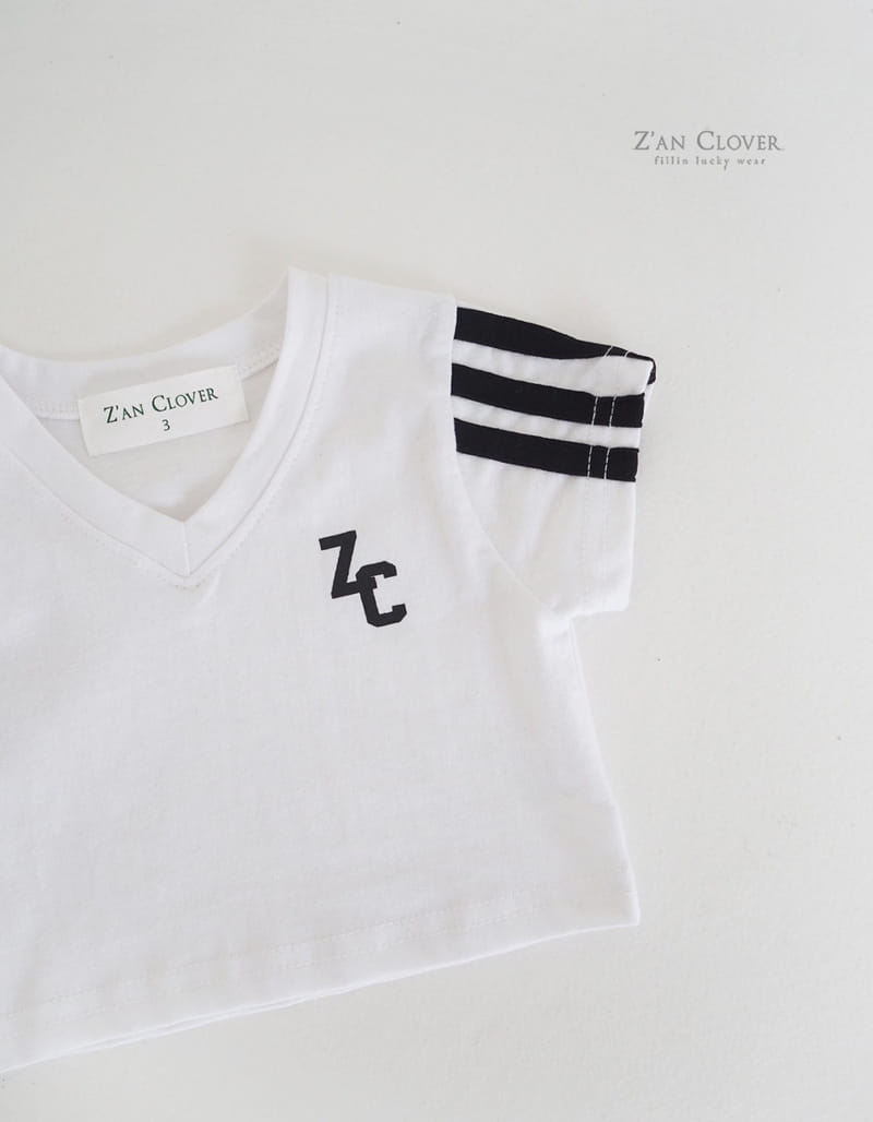 Zan Clover - Korean Children Fashion - #kidsstore - Taping V Short Tee - 3