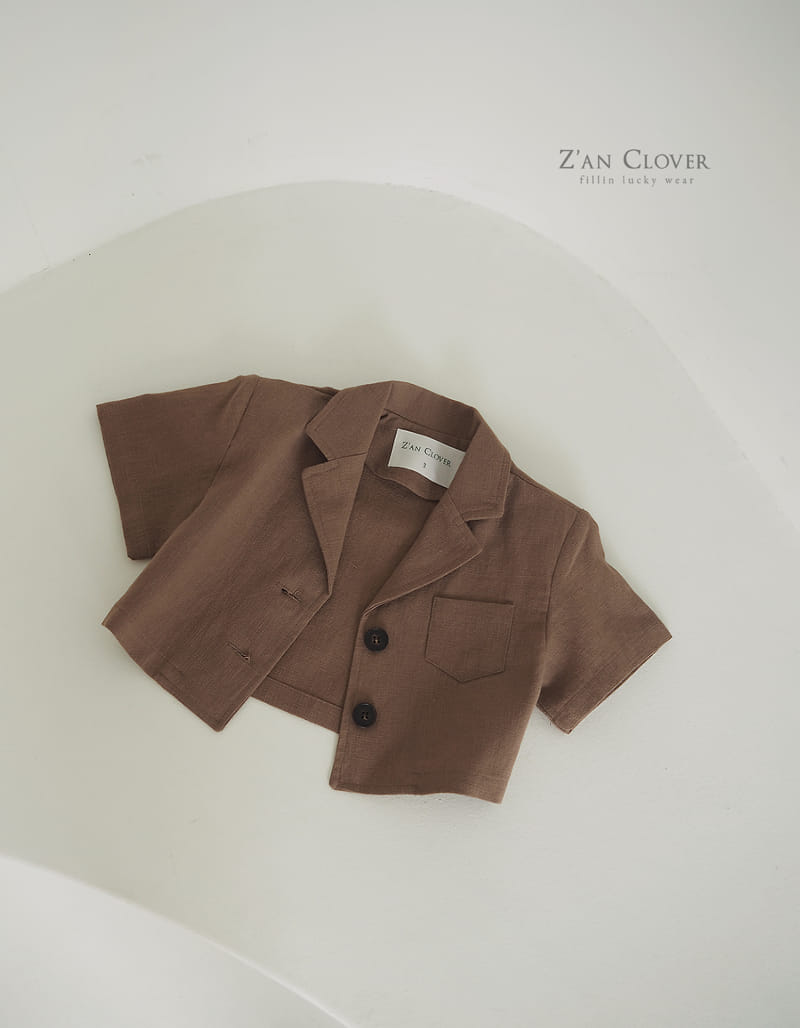 Zan Clover - Korean Children Fashion - #kidsshorts - Linen Short Jacket - 4