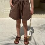 Linen Roll Up Shorts  with Mom