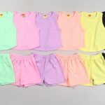 Macaroon Sleeveless Top Bottom Set