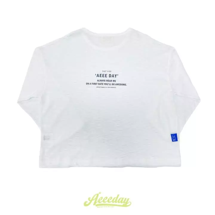 Aeeeday - Korean Children Fashion - #designkidswear - Lettering Slub Tee - 5