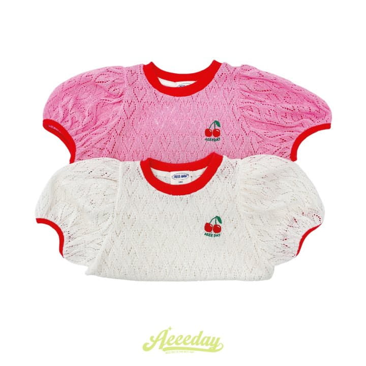 Aeeeday - Korean Children Fashion - #designkidswear - Cherry Puff Tee