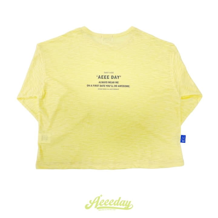 Aeeeday - Korean Children Fashion - #fashionkids - Lettering Slub Tee - 7