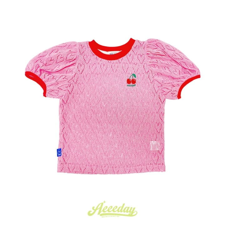 Aeeeday - Korean Children Fashion - #fashionkids - Cherry Puff Tee - 3