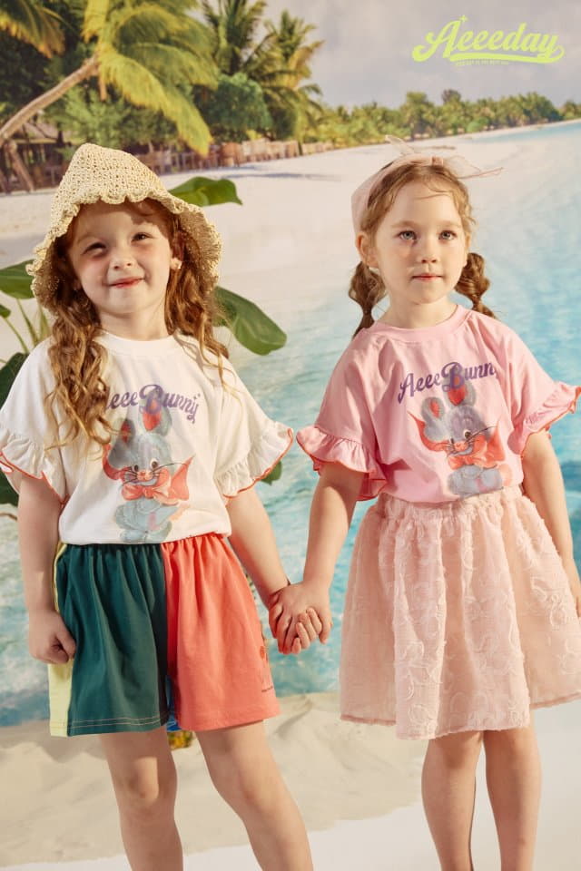 Aeeeday - Korean Children Fashion - #kidsshorts - Ribbon Rabbit Tee - 6