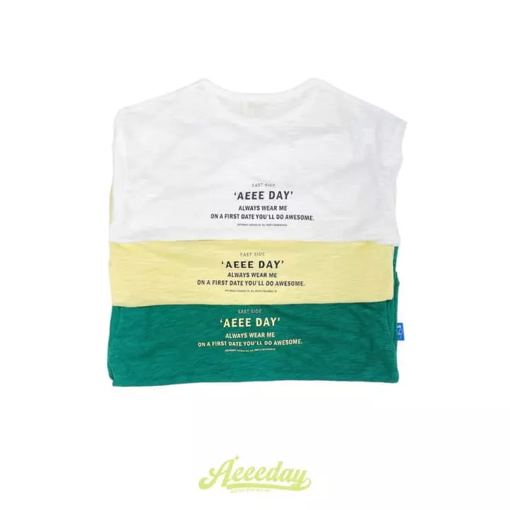 Aeeeday - Korean Children Fashion - #toddlerclothing - Lettering Slub Tee