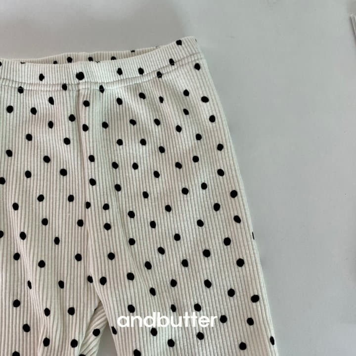 Andbutter - Korean Children Fashion - #designkidswear - Dot Rib Leggings - 2