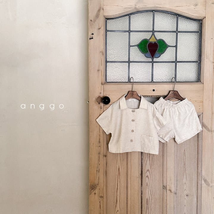 Anggo - Korean Children Fashion - #childofig - Natural Top Bottom Set - 9