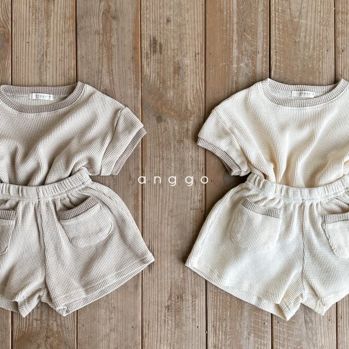 Anggo - Korean Children Fashion - #littlefashionista - Caramel Top Bottom Set - 2