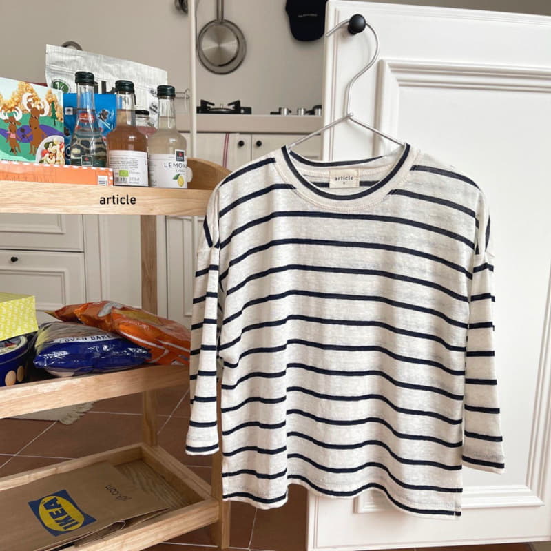 Article - Korean Children Fashion - #Kfashion4kids - Bold Stripes Linen Tee - 7