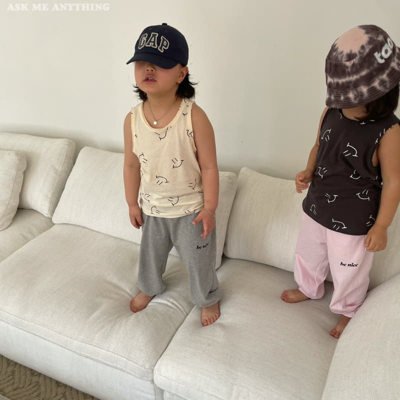 Ask Me Anything - Korean Children Fashion - #Kfashion4kids - Smile Sleeveless Tee - 12