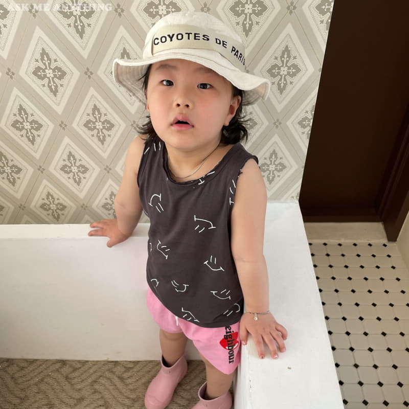 Ask Me Anything - Korean Children Fashion - #fashionkids - Smile Sleeveless Tee - 8