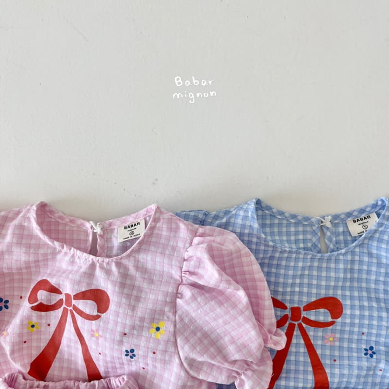 Babar Mignon - Korean Children Fashion - #childofig - Ribbon Top Bottom Set - 2