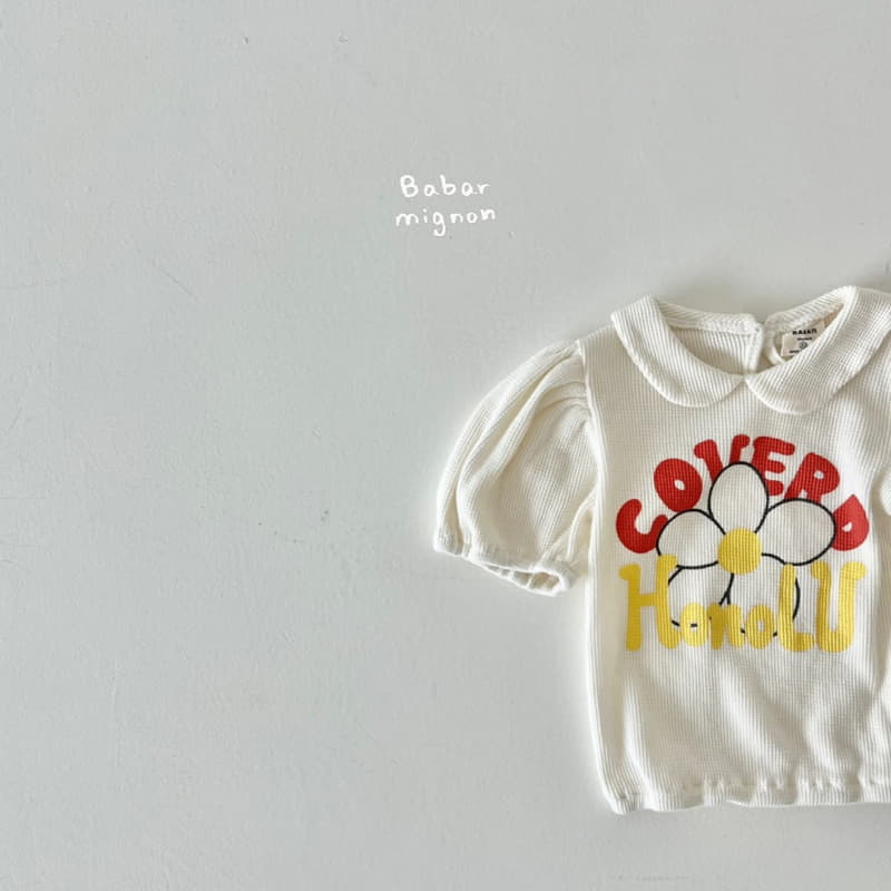 Babar Mignon - Korean Children Fashion - #childofig - Waffle Collar Tee - 3