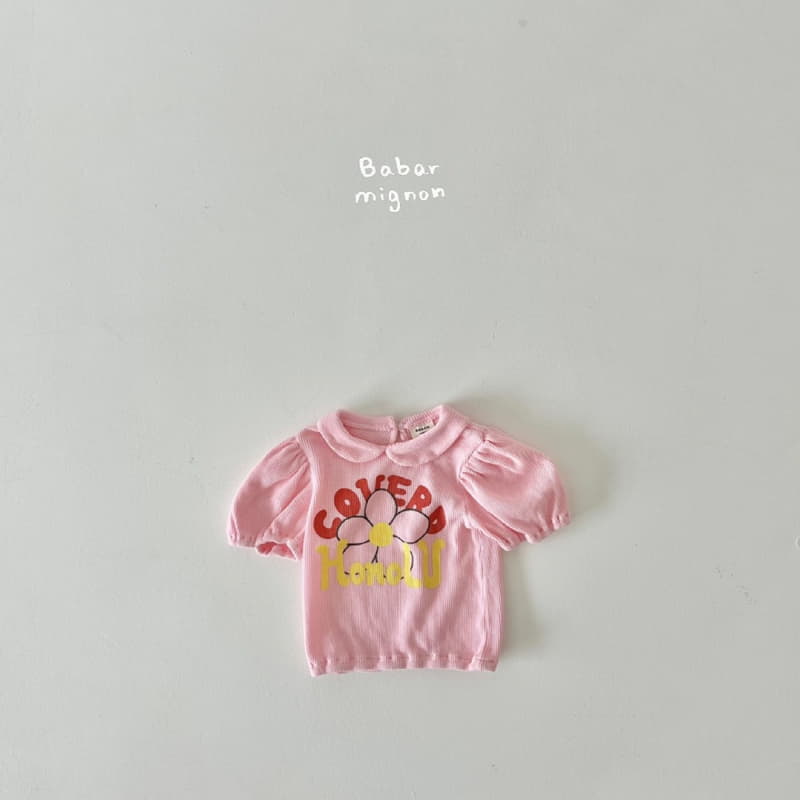 Babar Mignon - Korean Children Fashion - #childrensboutique - Waffle Collar Tee - 5