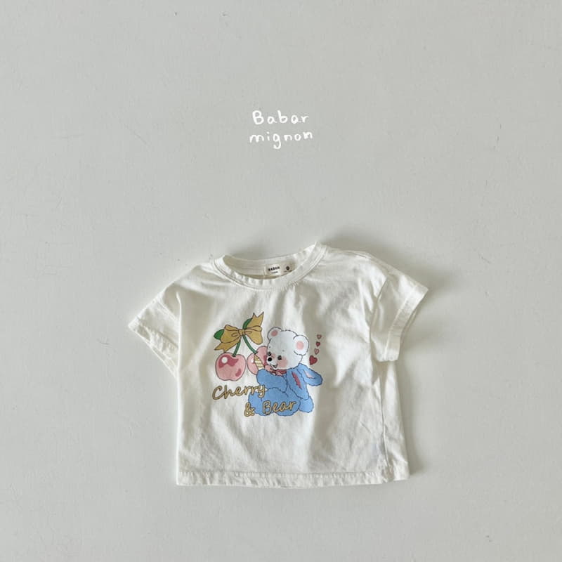 Babar Mignon - Korean Children Fashion - #childrensboutique - Cherry Bear Tee - 2