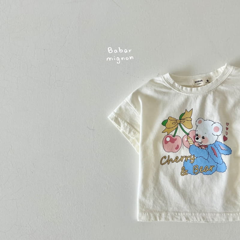 Babar Mignon - Korean Children Fashion - #designkidswear - Cherry Bear Tee - 3