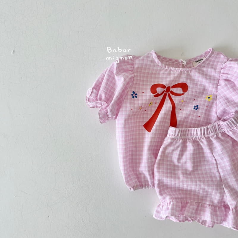 Babar Mignon - Korean Children Fashion - #discoveringself - Ribbon Top Bottom Set - 5