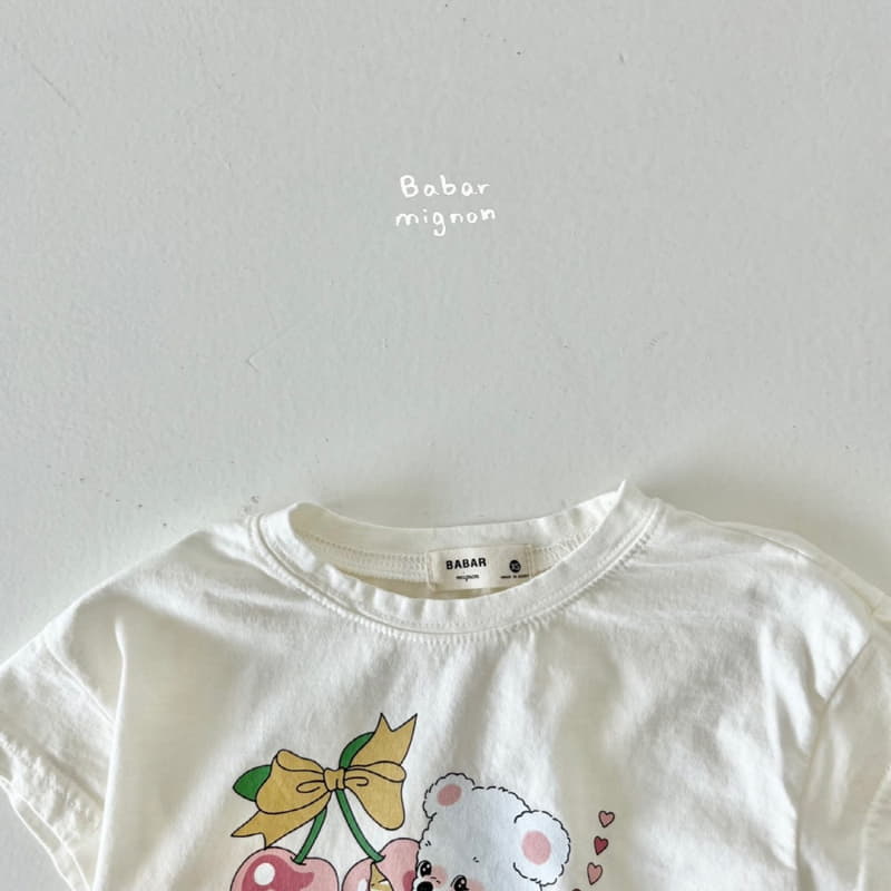 Babar Mignon - Korean Children Fashion - #designkidswear - Cherry Bear Tee - 4