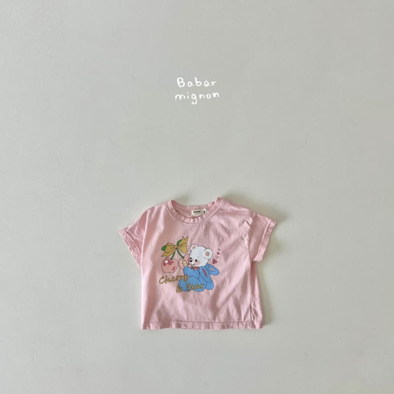 Babar Mignon - Korean Children Fashion - #fashionkids - Cherry Bear Tee - 5