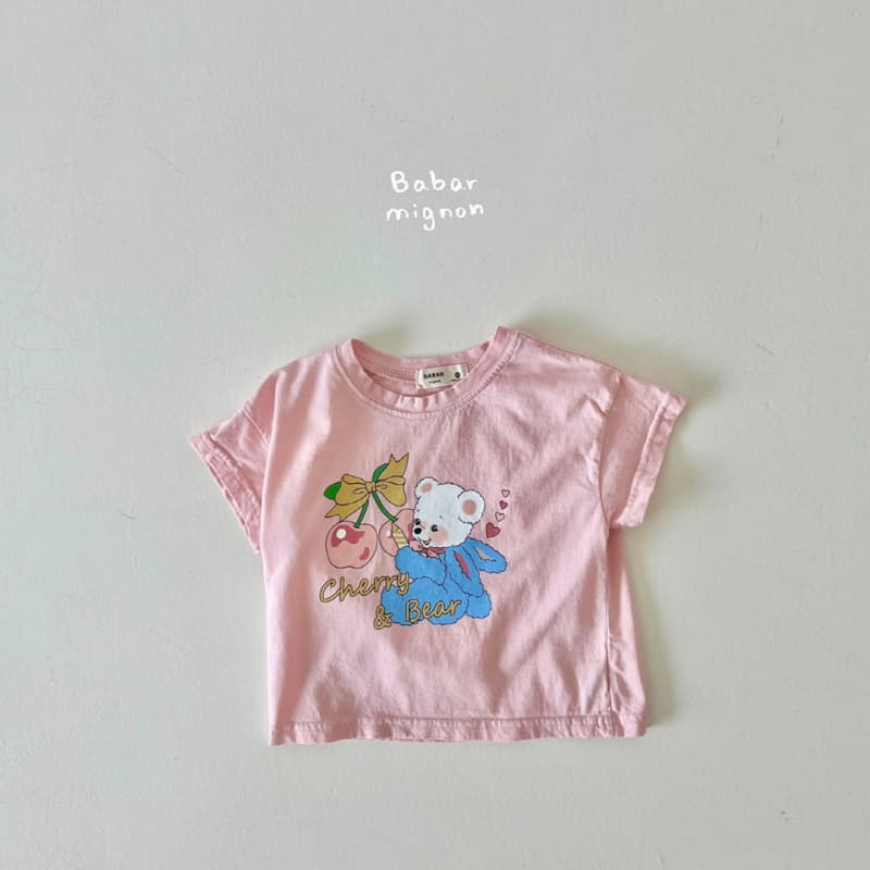 Babar Mignon - Korean Children Fashion - #kidsshorts - Cherry Bear Tee - 6