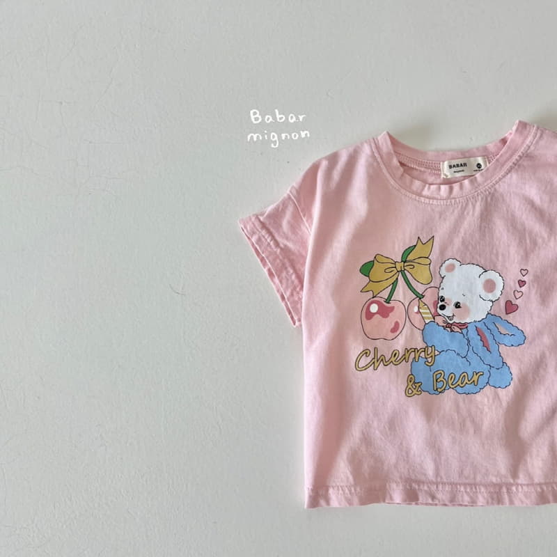 Babar Mignon - Korean Children Fashion - #kidsstore - Cherry Bear Tee - 7