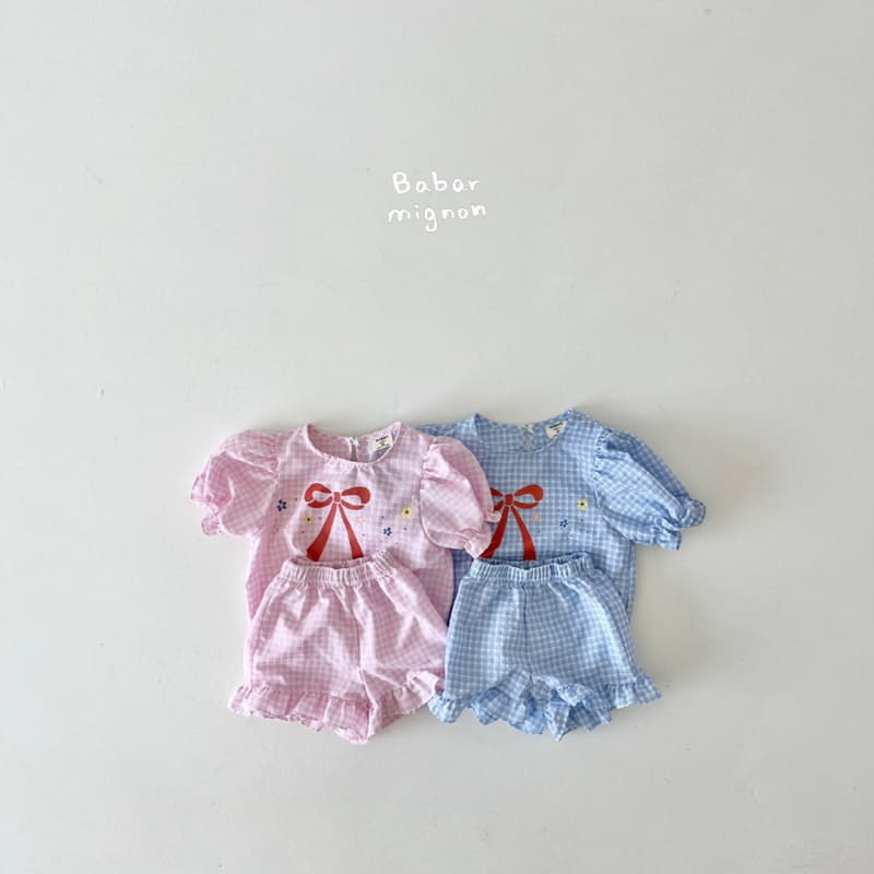 Babar Mignon - Korean Children Fashion - #kidzfashiontrend - Ribbon Top Bottom Set - 9