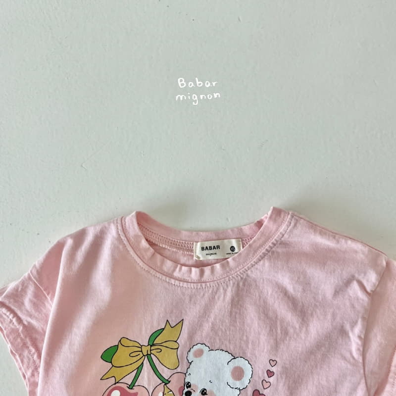 Babar Mignon - Korean Children Fashion - #kidzfashiontrend - Cherry Bear Tee - 8