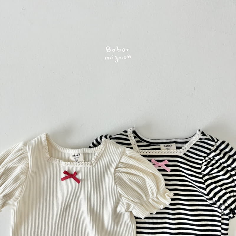 Babar Mignon - Korean Children Fashion - #toddlerclothing - Square Puff Tee - 2