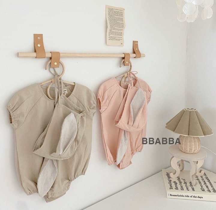 Bbabba - Korean Baby Fashion - #babyboutique - Summer Rabbit Bodysuit with Bonnet - 8