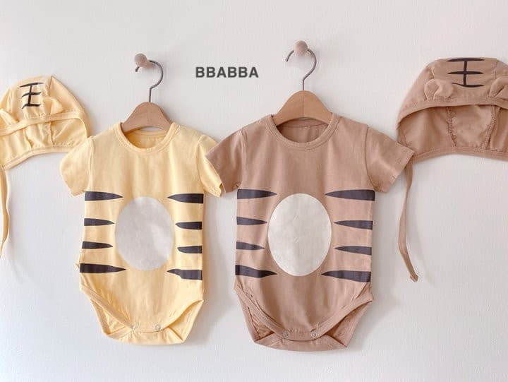 Bbabba - Korean Baby Fashion - #babyclothing - Tiger Bodysuit Bonnet - 4