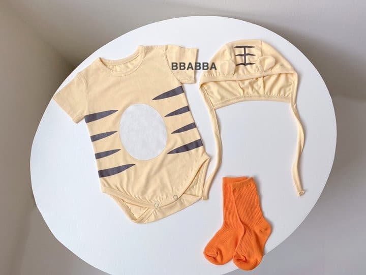 Bbabba - Korean Baby Fashion - #babyfever - Tiger Bodysuit Bonnet - 5