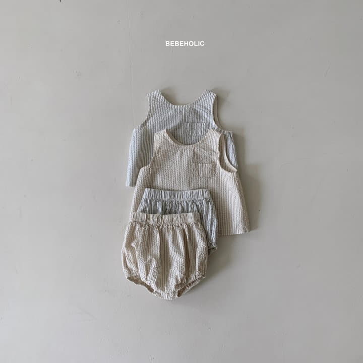 Bebe Holic - Korean Baby Fashion - #babyboutiqueclothing - Stripes Pocket Top Bottom Set - 7