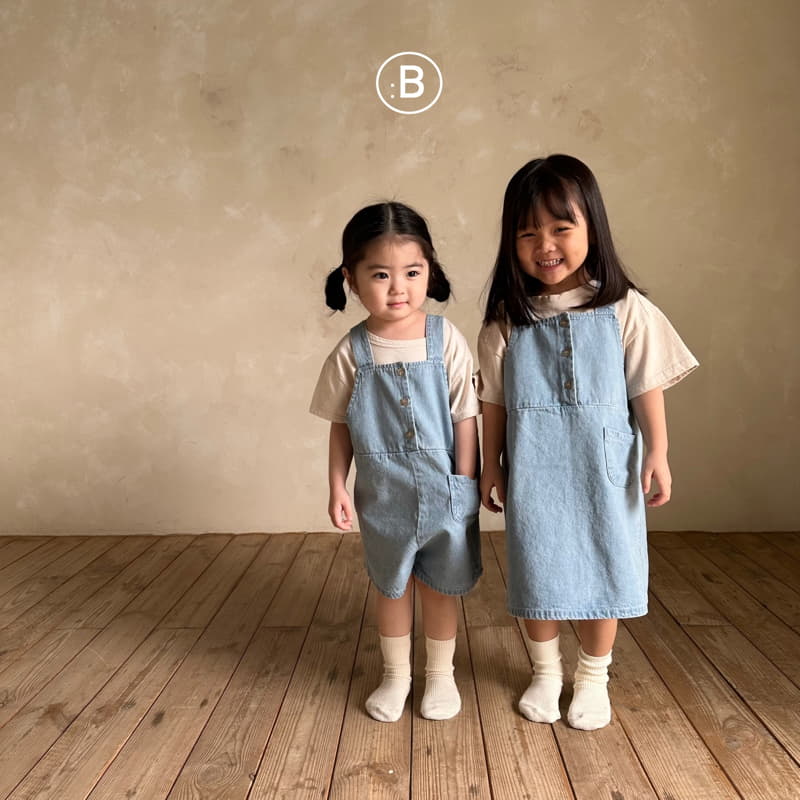 Bella Bambina - Korean Children Fashion - #kidsshorts - Together Denim Dungarees  - 8