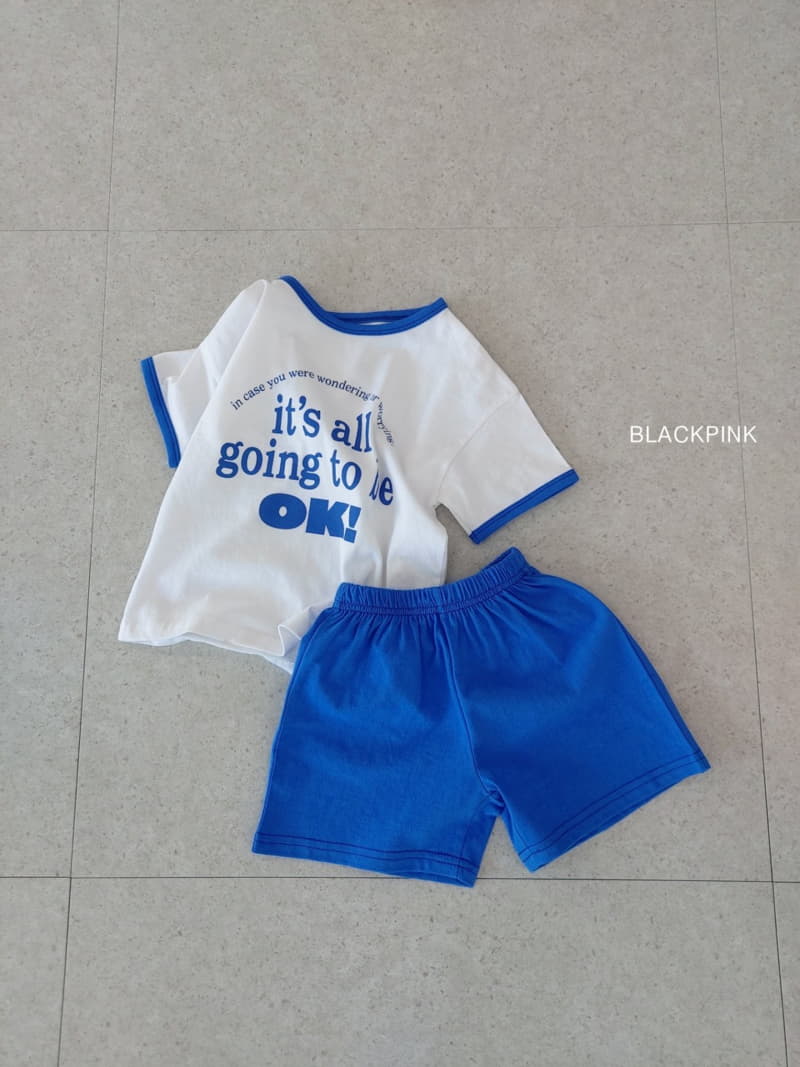 Black Pink - Korean Children Fashion - #childofig - Okay Top Bottom Set - 3