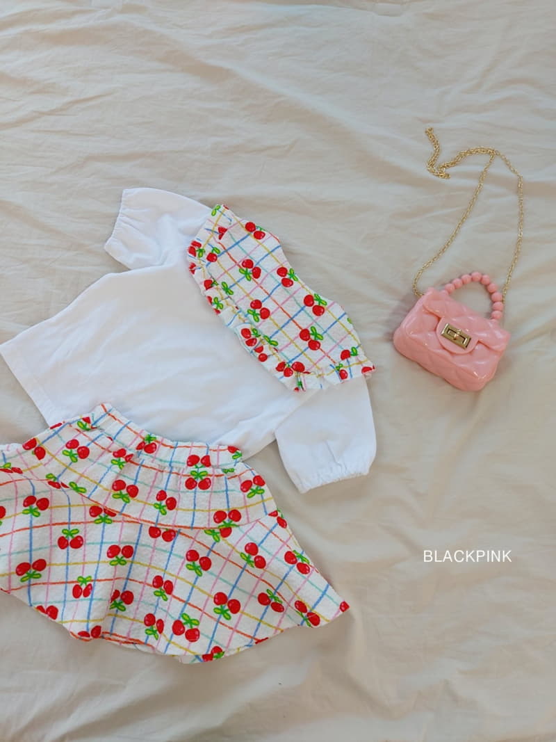 Black Pink - Korean Children Fashion - #childofig - Lora Cherry Top Bottom Set - 7