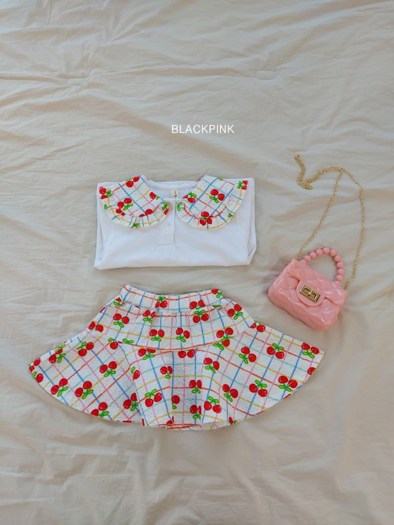 Black Pink - Korean Children Fashion - #childrensboutique - Lora Cherry Top Bottom Set - 8