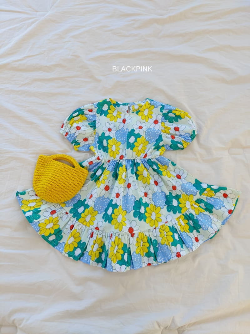 Black Pink - Korean Children Fashion - #littlefashionista - Jully Big Flower One-piece - 4